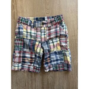 Polo Ralph Lauren Toddler Paid Patchwork Boys Shorts 4T Adjustable Waist